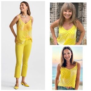 M CAbi Sunbeam Cami Yellow Patterned Top